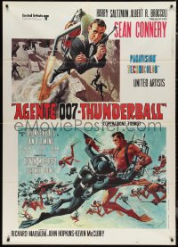 1b0863 THUNDERBALL Italian 1p R1971 McGinnis & McCarthy art of Sean Connery as James Bond 007!