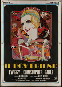 1b0891 BOY FRIEND Italian 2p 1972 cool art of sexy Twiggy by Dick Ellescas, directed by Ken Russell!
