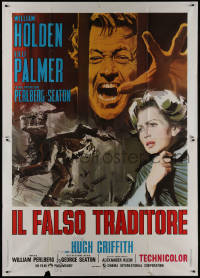 1b0905 COUNTERFEIT TRAITOR Italian 2p R1970s different art of William Holden & Lilli Palmer, rare!
