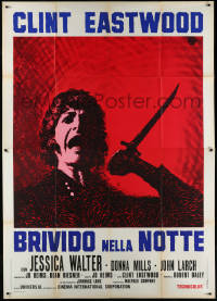 1b0947 PLAY MISTY FOR ME Italian 2p 1971 Clint Eastwood, Brini art of crazy Jessica Walter w/knife!