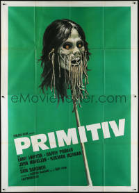 1b0952 PRIMITIVES Italian 2p 1978 Primitif, Indonesian cannibal horror, wild art of impaled head!