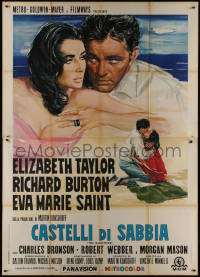 1b0958 SANDPIPER Italian 2p 1965 great different art of sexy Elizabeth Taylor & Richard Burton!