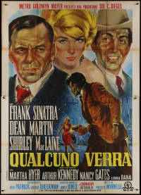 1b0964 SOME CAME RUNNING Italian 2p R1964 different Stefano art of Sinatra, Martin & MacLaine!