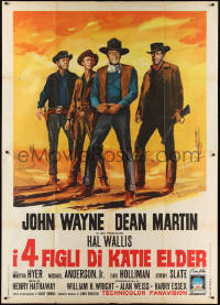 1b0965 SONS OF KATIE ELDER Italian 2p 1965 different art of John Wayne, Dean Martin & co-stars!