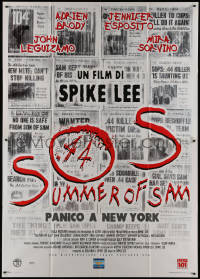 1b0967 SUMMER OF SAM Italian 2p 1999 Spike Lee, cool image of multiple newspaper murder articles!