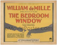 1b1768 BEDROOM WINDOW TC 1924 May McAvoy, Ricardo Cortez, murder mystery, cool art, ultra rare!