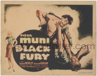 1b1770 BLACK FURY TC 1935 coal miner union organizer Paul Muni, Karen Morley, Michael Curtiz, rare!