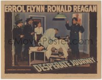 1b1950 DESPERATE JOURNEY LC 1942 Nancy Coleman in operating room with Errol Flynn & guards w/ guns!