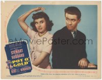 1b2026 POT O' GOLD LC 1941 close up of James Stewart & pretty Paulette Goddard with hand on head!