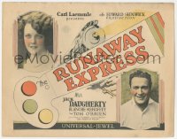 1b1873 RUNAWAY EXPRESS TC 1926 Jack Daugherty, pretty Blanche Mehaffey, cool train artwork, rare!