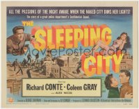 1b1882 SLEEPING CITY TC R1956 Conte, Coleen Gray, when Naked City dims her lights passions awake!