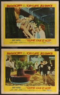 1b2183 SOME LIKE IT HOT 2 LCs 1959 great images of Tony Curtis & Jack Lemmon in drag, Billy Wilder!