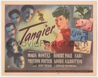 1b1894 TANGIER TC 1946 art of sexy Maria Montez with gun in the city of 1,000 sins, rare!