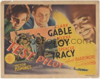 1b1896 TEST PILOT TC 1938 Clark Gable, Myrna Loy, Spencer Tracy, art of title in plane exhaust!