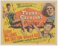 1b1897 TEXAS CARNIVAL TC 1951 Red Skelton, sexy Esther Williams, Howard Keel, MGM musical!