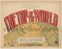 1b1903 TOP OF THE WORLD TC 1925 Anna Q. Nilsson, James Kirkwood, great globe art, ultra rare!