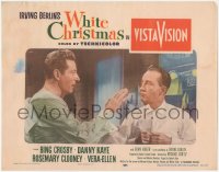 1b2078 WHITE CHRISTMAS LC 1954 close up of Bing Crosby listening to Danny Kaye as he gets dressed!