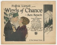 1b1917 WINDS OF CHANCE TC 1925 romantic c/u of Ben Lyon & Anna Q. Nilsson in Alaska, ultra rare!