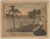 1b2082 YELLOW FINGERS LC 1926 far shot of Olive Borden standing on tropical beach, ultra rare!