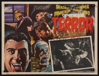 1b0135 ASSIGNMENT TERROR Mexican LC 1972 art of re-animated Dracula and Frankenstein!
