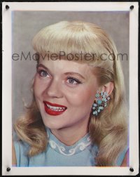 1b0059 PEGGIE CASTLE color 14.75x18.5 still 1953 head & shoulders portrait w/ cool flower earring!