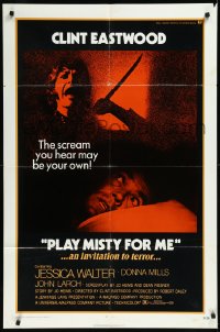 1b1342 PLAY MISTY FOR ME 1sh 1971 classic Clint Eastwood, Jessica Walter, an invitation to terror!