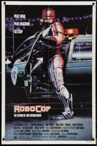 1b1364 ROBOCOP 1sh 1988 Paul Verhoeven, full-length cyborg policeman Peter Weller by Mike Bryan!