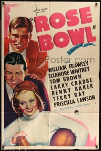 1b1368 ROSE BOWL 1sh 1936 sexy cheerleader Eleanore Whitney w/ Brown & Buster Crabbe, ultra rare!