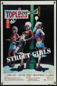 1b1399 STREET GIRLS 1sh 1975 classic sleazy art of hookers at intersection of Love St. & John St.!