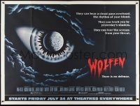 1b0183 WOLFEN subway poster 1981 wonderful art of full moon in werewolf's eye in the sky!