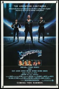 1b1406 SUPERMAN II teaser 1sh 1981 Christopher Reeve, Terence Stamp, great image of villains!