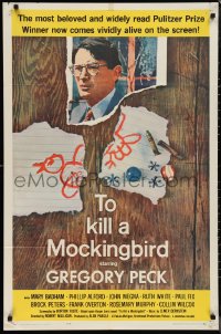 1b1424 TO KILL A MOCKINGBIRD 1sh 1963 Gregory Peck classic, from Harper Lee's famous novel!