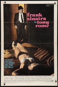 1b1425 TONY ROME 1sh 1967 cool image of Frank Sinatra as private eye + sexy half-naked girl on bed!