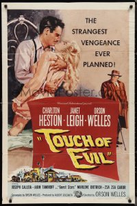 1b1426 TOUCH OF EVIL 1sh 1958 Bob Tollen art of Orson Welles, Charlton Heston & Janet Leigh!