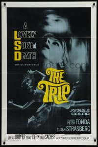 1b1428 TRIP 1sh 1967 AIP, written by Jack Nicholson, LSD, wild sexy psychedelic drug image!