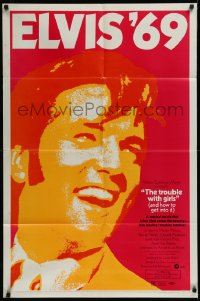 1b1429 TROUBLE WITH GIRLS 1sh 1969 great gigantic close up art of smiling Elvis Presley!