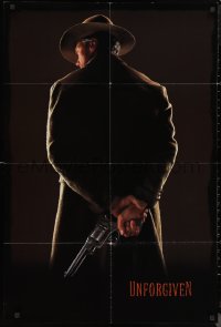 1b1430 UNFORGIVEN teaser 1sh 1992 gunslinger Clint Eastwood w/back turned, undated design!