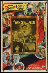 1b1437 WAY OF ALL PESTS 1sh 1941 Columbia color Rhapsody, voiced by Mel Blanc, ultra rare!