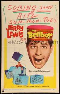 1b1470 BELLBOY WC 1960 wacky Jerry Lewis in a series of silly sequences, great comedy image!