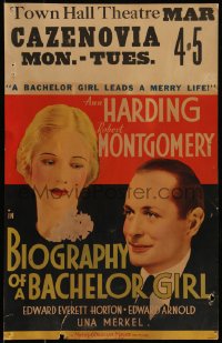 1b1474 BIOGRAPHY OF A BACHELOR GIRL WC 1934 Ann Harding leads a merry life, Robert Montgomery