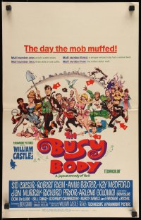 1b1483 BUSY BODY WC 1967 William Castle, great wacky art of entire cast by Frank Frazetta!