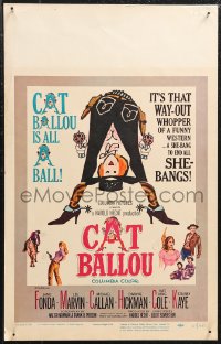 1b1489 CAT BALLOU WC 1965 classic sexy cowgirl Jane Fonda, Lee Marvin, great artwork!