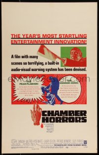 1b1491 CHAMBER OF HORRORS WC 1966 so terrifying a built-in audio-visual warning system was devised!