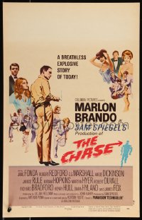 1b1493 CHASE WC 1966 Marlon Brando, Jane Fonda, Robert Redford, directed by Arthur Penn