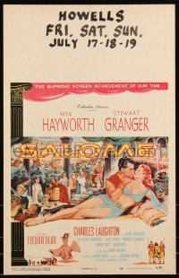 1b1682 SALOME WC 1953 art of sexy reclining Rita Hayworth romanced by Stewart Granger!