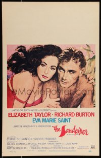 1b1685 SANDPIPER WC 1965 great romantic close up art of Elizabeth Taylor & Richard Burton!