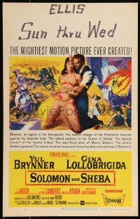 1b1697 SOLOMON & SHEBA WC 1959 Yul Brynner with hair & super sexy Gina Lollobrigida, montage art!