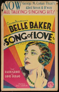 1b1700 SONG OF LOVE WC 1929 great art of forgotten Jewish vaudeville singer Belle Baker!