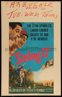 1b1707 STALAG 17 WC 1953 William Holden, Robert Strauss, Billy Wilder WWII POW classic!