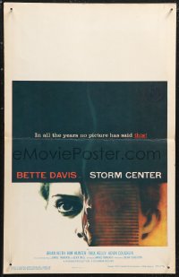 1b1708 STORM CENTER WC 1956 incredible different close up art of Bette Davis by Saul Bass!